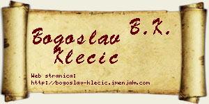 Bogoslav Klecić vizit kartica